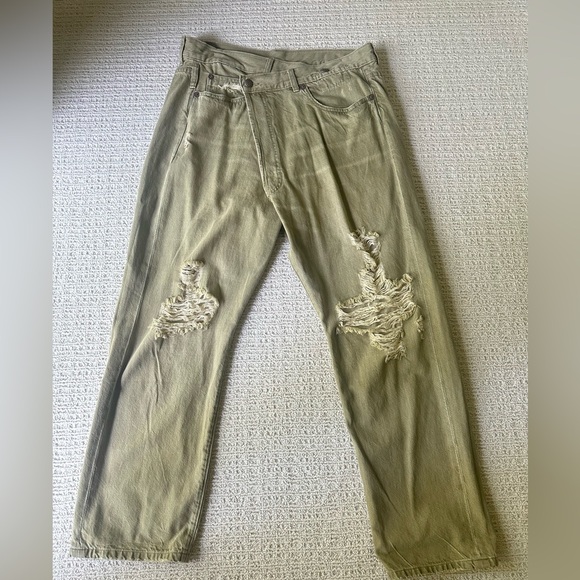 R13 Cross Over Jean - Moss Green Sz 29 - Picture 5 of 13